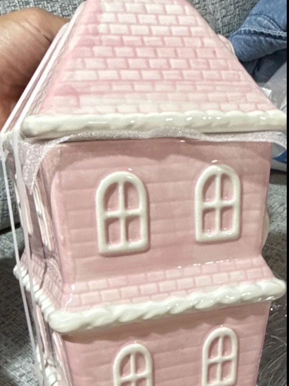NWT Pink Haunted House Ceramic Candy Jar - Home Party Supplies
